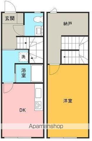ユニフレックス津森(1SDK/1階)の間取り写真