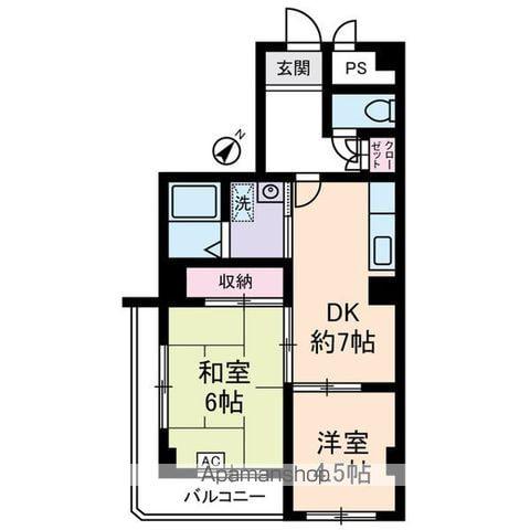 マインドホームズ(2DK/4階)の間取り写真