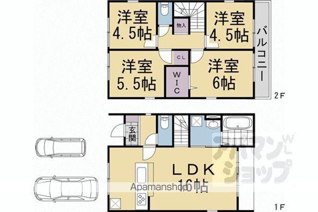 京都市東西線 小野駅(京都) 徒歩14分 2階建 築1年(4LDK)の間取り写真