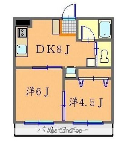 ジョイ南ビル(2DK/3階)の間取り写真