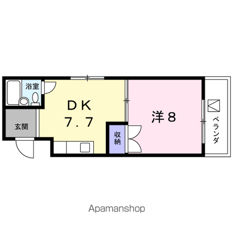 グリーンハイツ(1DK/3階)の間取り写真