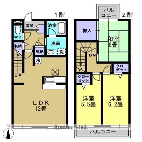 カサベルデ上北台(3LDK)の間取り写真
