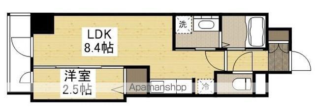 月光 千日前(1LDK/6階)の間取り写真