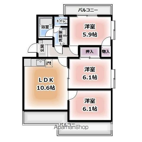 エクセルシオール Ⅱ(3LDK/1階)の間取り写真