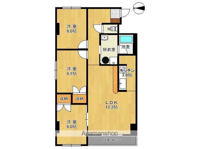 CENTER CITY6(3LDK/4階)の間取り写真