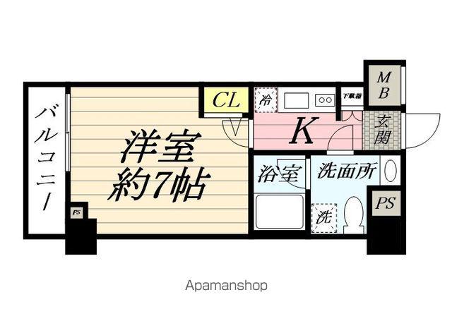 ジェノヴィア横浜鶴見市場スカイガーデン(1K/7階)の間取り写真