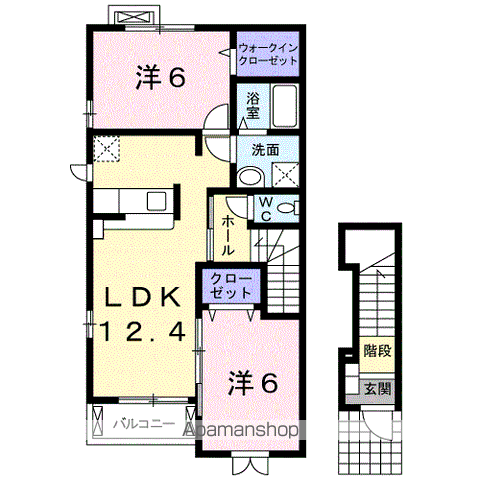ブリエ・ルーチェ(2LDK/2階)の間取り写真