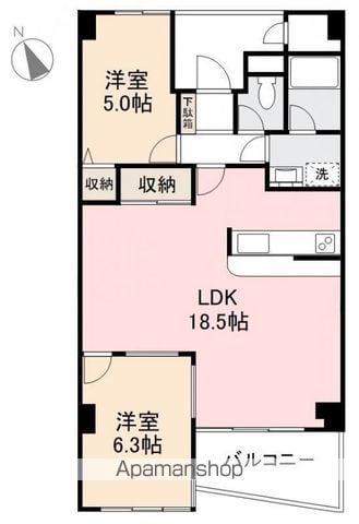 ユートピアヒルズ(2LDK/3階)の間取り写真