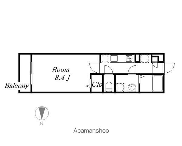 グラディオ岩塚(1K/3階)の間取り写真