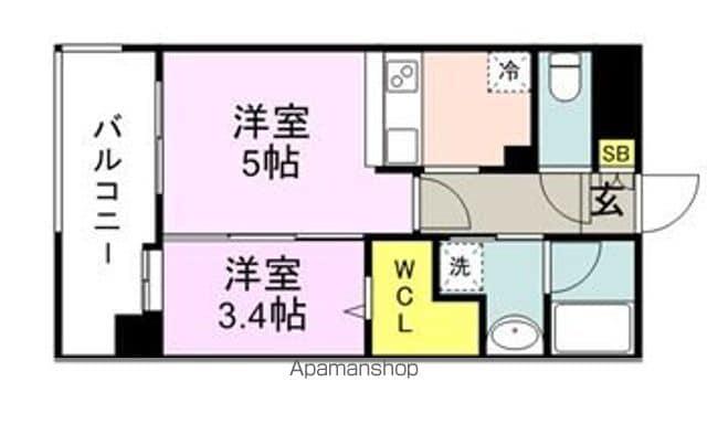 エンクレスト舞鶴Ⅱ(2K/7階)の間取り写真