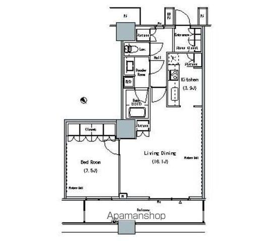 THE TOKYO TOWERS MIDTOWER(1LDK/18階)の間取り写真