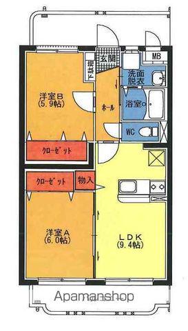 ユーミー竹田(2LDK/1階)の間取り写真