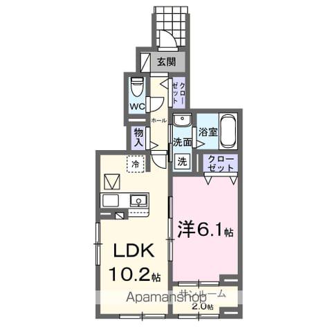 モーヴソレイユ(1LDK/1階)の間取り写真