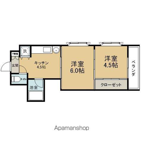 アルデール柳川(2K/6階)の間取り写真