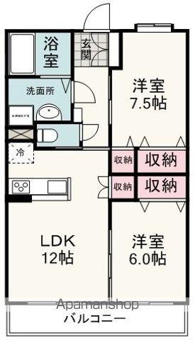 シレーネ(2LDK/3階)の間取り写真