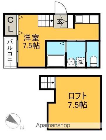 EST Ⅰ(ワンルーム/2階)の間取り写真