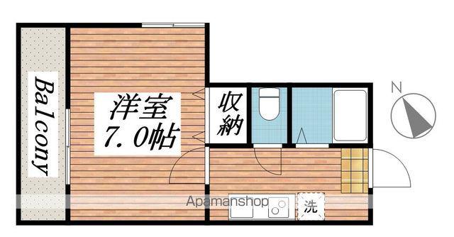 ウエスト WOOD(1K/1階)の間取り写真