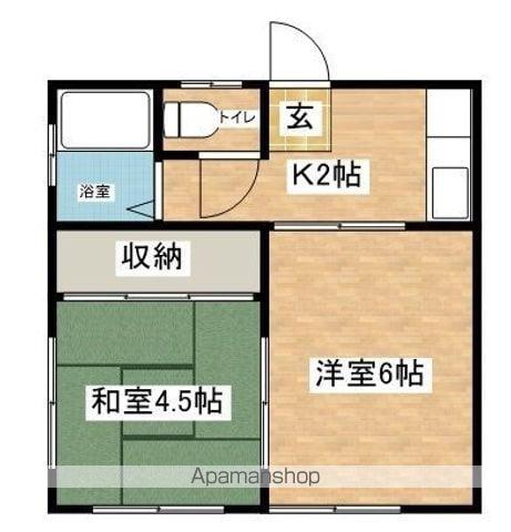 小橋アパート(2K/2階)の間取り写真