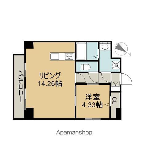 ウルフィエスタ徳川(1LDK/8階)の間取り写真