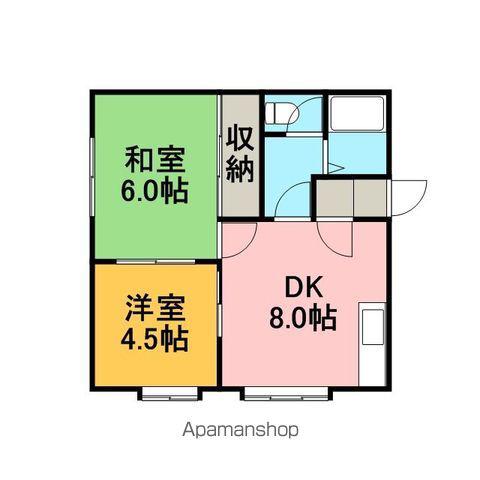 秀ハイツ(1LDK/2階)の間取り写真