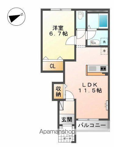 コンフォール(1LDK/1階)の間取り写真