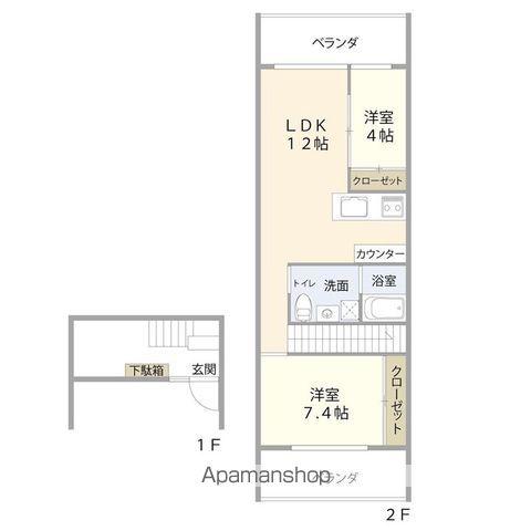 FLATーI(2LDK/2階)の間取り写真