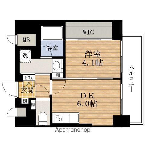 ESTEMCOURT難波Ⅵエント(1DK/5階)の間取り写真