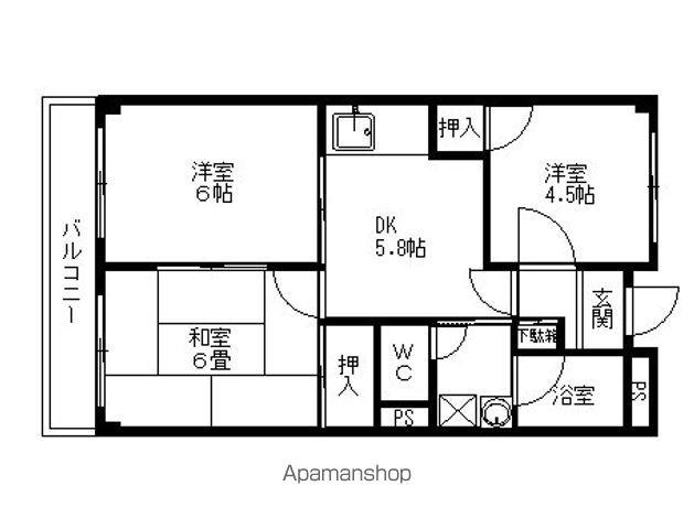 TWINAVENUE(3DK/2階)の間取り写真