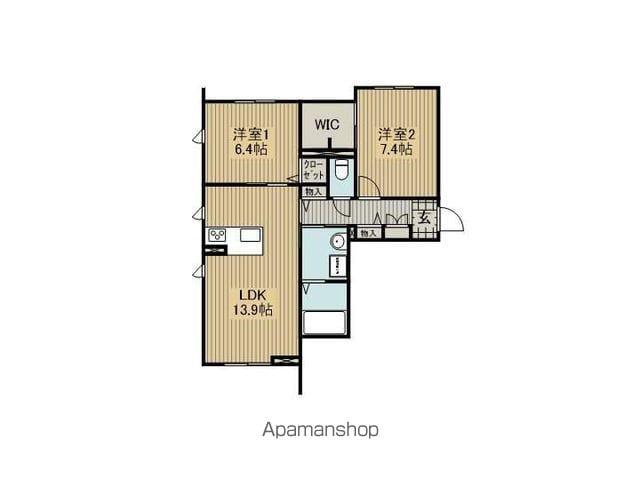 MAST TOWN GRACE(2LDK/1階)の間取り写真