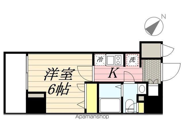 レジディア国立(1K/10階)の間取り写真
