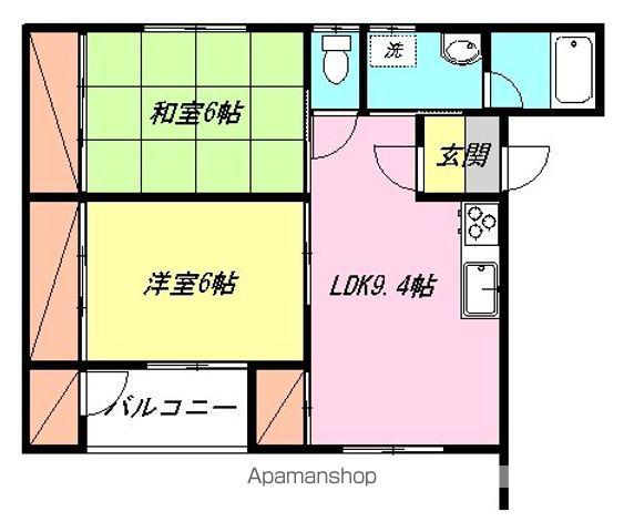インフィールド(2LDK/2階)の間取り写真