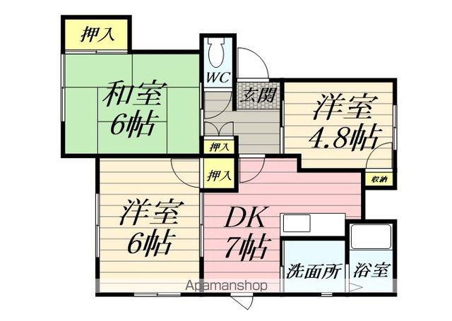 コーポののB(3DK/2階)の間取り写真