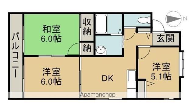ファミール北内(3DK/2階)の間取り写真