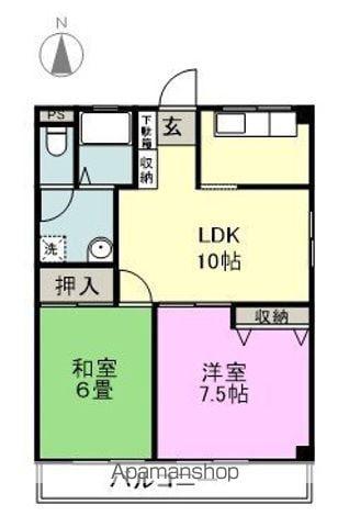 リバティ出川(2LDK/3階)の間取り写真