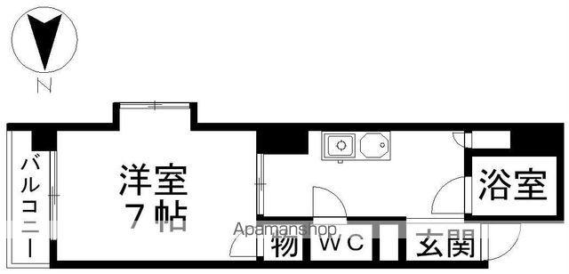 パークサイドいちかわ(1K/7階)の間取り写真