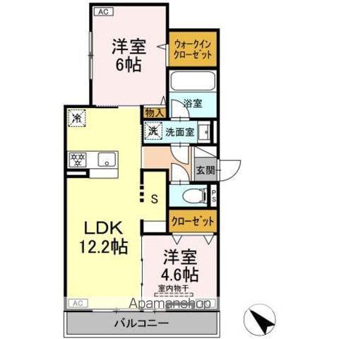 セレスティア新宿(2LDK/3階)の間取り写真