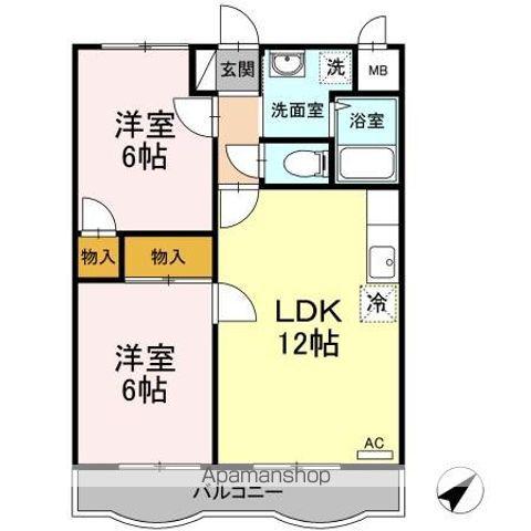 サンパティーク桜木III(2LDK/1階)の間取り写真