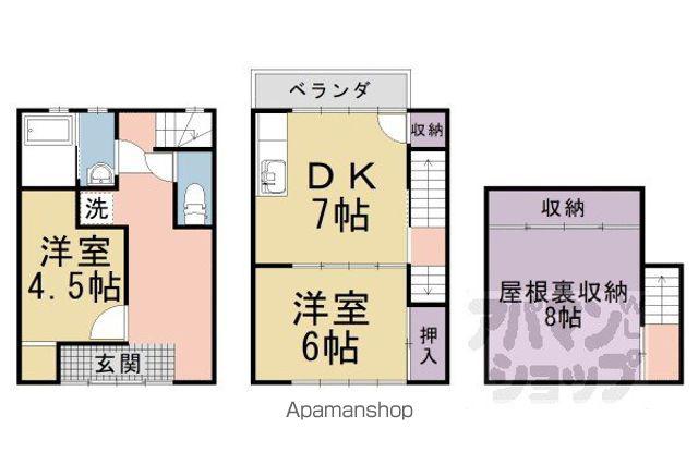 東野森野町貸家(2DK)の間取り写真