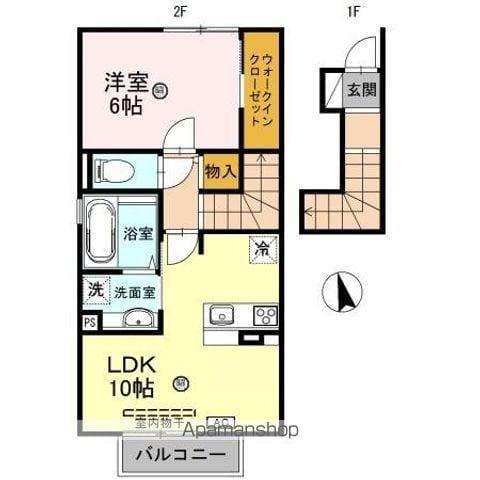 エレガンテ・イースト(1LDK/2階)の間取り写真