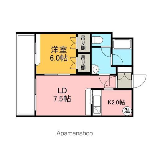 シティーアルファー(1LDK/4階)の間取り写真