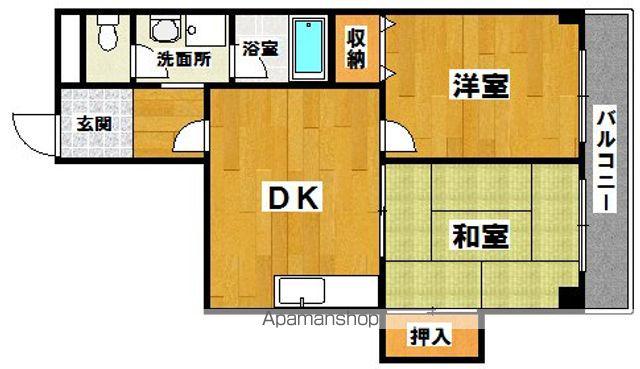 コーポ新明(2DK/3階)の間取り写真