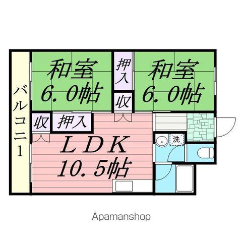 高橋ハイツ(2LDK/4階)の間取り写真