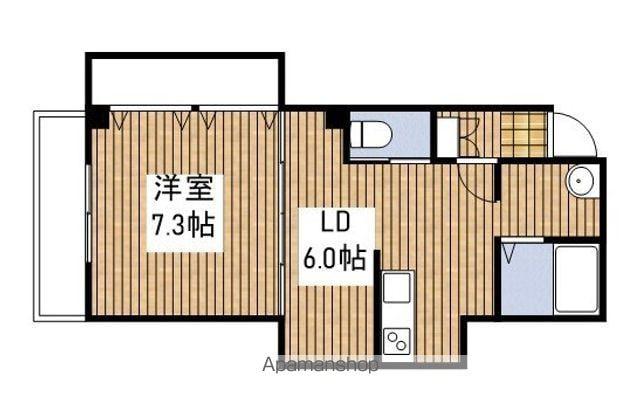 シリウス女池(1LDK/2階)の間取り写真