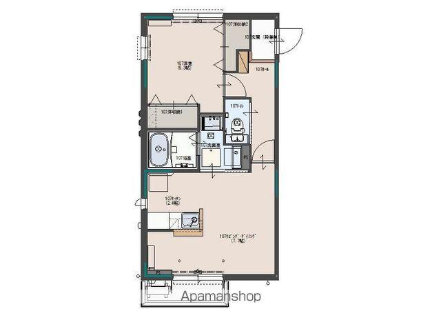 サンフィオーレ(1LDK/1階)の間取り写真
