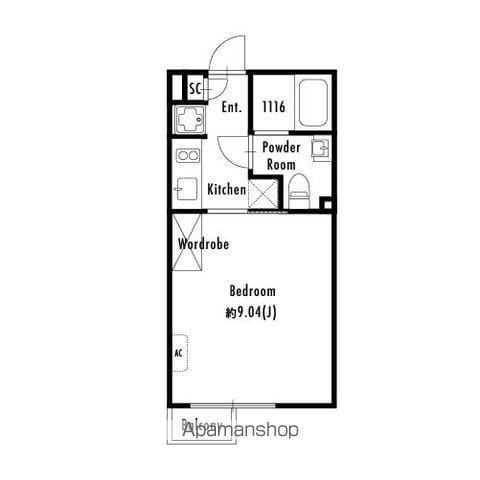 プライマル下北沢代沢(1K/2階)の間取り写真
