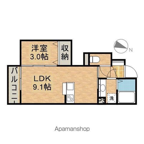 エヴァーグリーン(1LDK/1階)の間取り写真