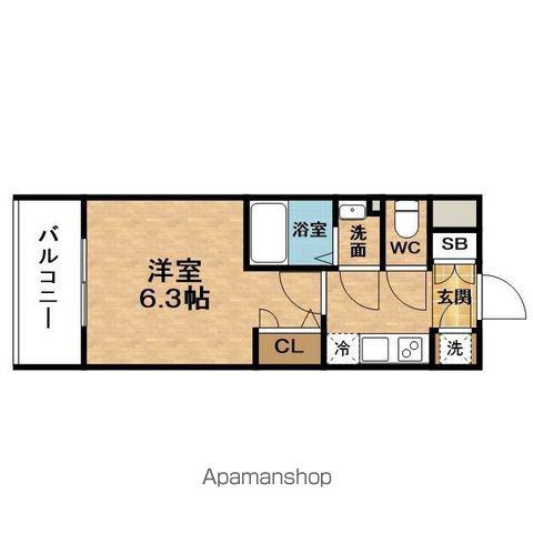 ESLEADUMEDAGRANDノース(1K/5階)の間取り写真