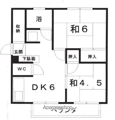 尾本ハイツ(2DK/2階)の間取り写真