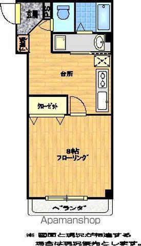 芳武弐番館(1K/1階)の間取り写真