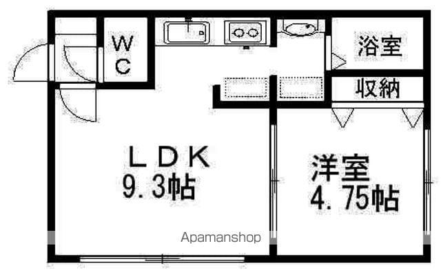 ビックモロ(1LDK/4階)の間取り写真